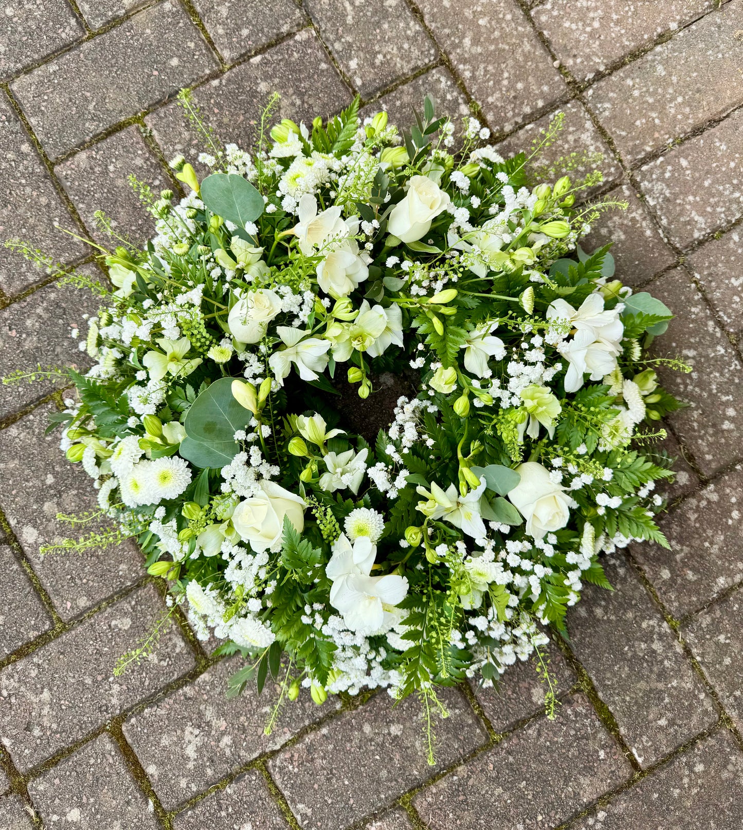 Elegant Whites Sympathy Wreath