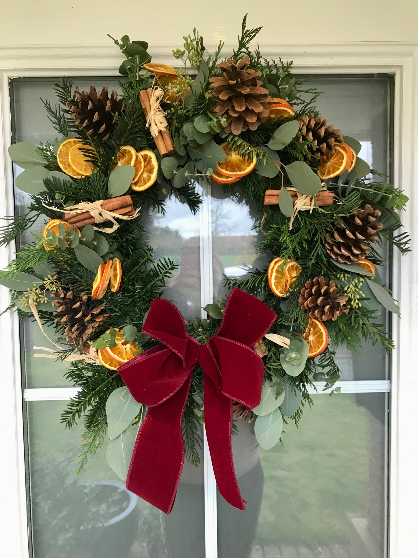 Handmade Orange, Cones and Cinnamon Wreath
