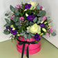 Bright Florists Choice Hat Box Arrangement