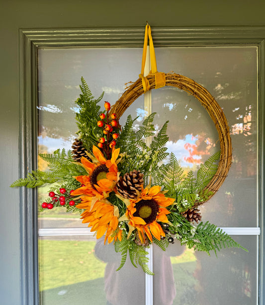 Artificial autumn wreath