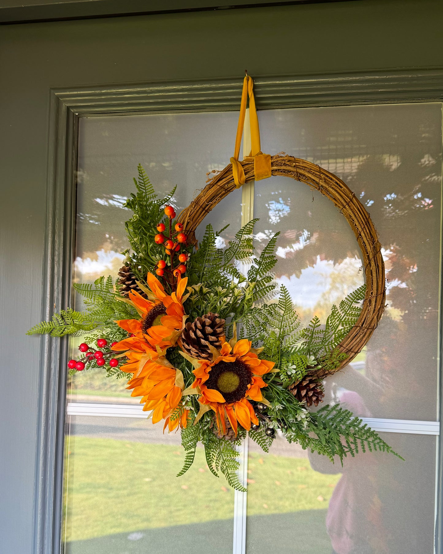 Artificial autumn wreath