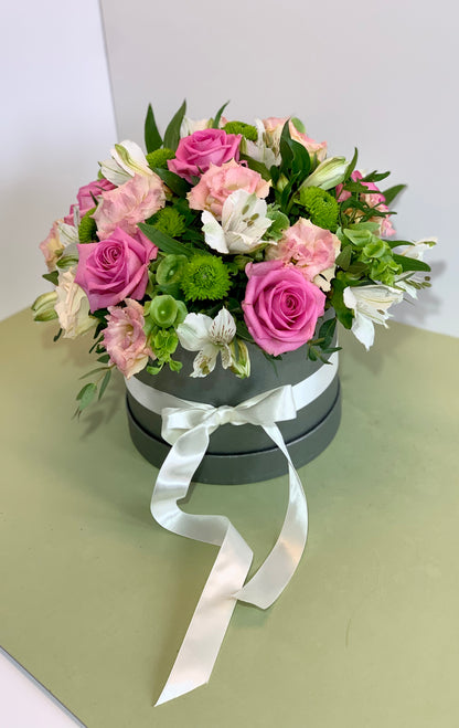 Pastel Florists Choice Seasonal Hat Box